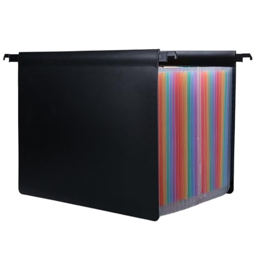 Hanging -Datei -Ordner 25 Taschen große Kapazität A4 Größe Hanging Datei Organizer 27.5 '' Erweiterbarer Ordner Organizer mit Registerkarten Ordnern mit Dual -Haken für Dateien Schrankstil 2 von fkngcp