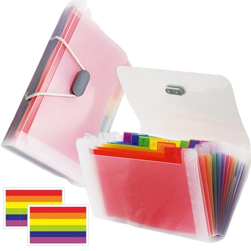 Mini-Akkordeon-Datei Organizer 2PCS A6 13 Pocket Rainbow Farbdatei Organizer mit Registerkarten- und Selbststockseil tragbares PP-Dokument für Zuhause, Schule, Büro-Mini-Akkordeon Organize Mini-Akkordeon-Datei Organizer 2PCS A6 13 Pocket Rainbow Farbdatei Organizer mit Registerkarten- und Selbststockseil tragbares PP-Dokument für Zuhause, Schule, Büro-Mini-Akkordeon Organize von fkngcp