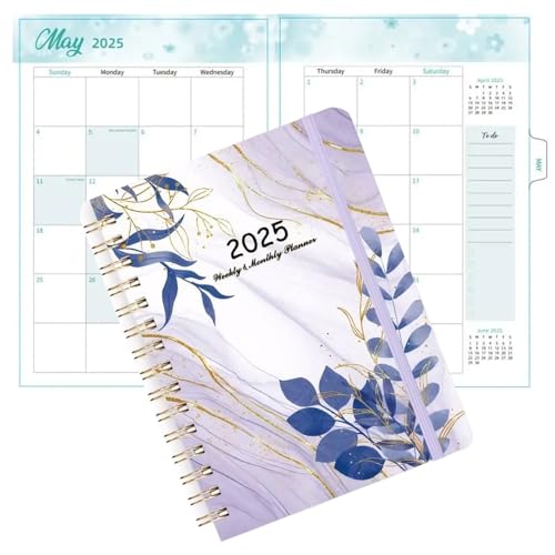 Planer 2025, A5 Wöchentlicher und monatlicher Planer Jan 2025 - Dezember 8, 5x6.1 Schule mit Hardcover, Twin - Drahtbindung, monatliche Laschen, elastischer Schließung, akademischer, lila Planer 2025, A5 Wöchentlicher und monatlicher Planer Jan 2025 - Dezember 8, 5x6.1 Schule mit Hardcover, Twin - Drahtbindung, monatliche Laschen, elastischer Schließung, akademischer, lila von fkngcp