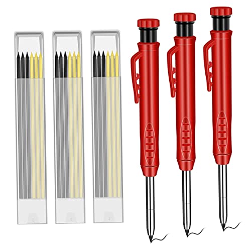 Tischlerstifte mit Nachfüllungen fester tiefes Loch-Stift-Holzbearbeitungswerkzeuge eingebauter Bleistiftschärfer Tischlerstifte mit Nachfüllungen fester tiefes Loch-Stift-Holzbearbeitungswerkzeuge eingebauter Bleistiftschärfer von fkngcp