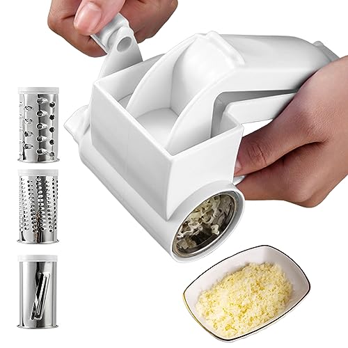 fkngcp Rotationskäse -Reifenhandbuchküche Rotary -Reibe mit 3 Edelstahl -Trommelfrucht Slicer Küche für Käse Früchte Vegetablerotary fkngcp Rotationskäse -Reifenhandbuchküche Rotary -Reibe mit 3 Edelstahl -Trommelfrucht Slicer Küche für Käse Früchte Vegetablerotary von fkngcp