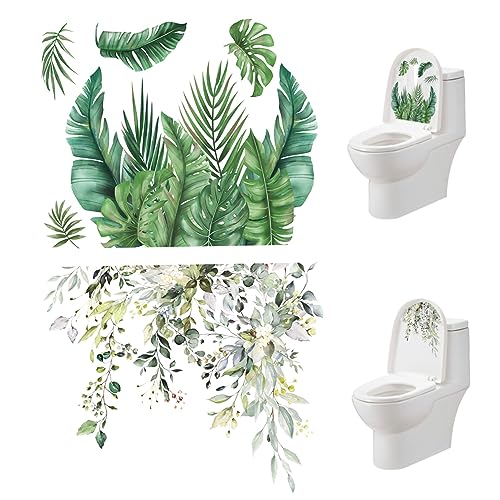fkngcp Toilettenaufkleber 2pcs Pflanzenblätter Blumen Toilettensitz Deckel Aufkleber DIY Abnehmbare wasserdichte Selbstklebende Badezimmer Wandkleher Abziehbilder Dekor Dekor fkngcp Toilettenaufkleber 2pcs Pflanzenblätter Blumen Toilettensitz Deckel Aufkleber DIY Abnehmbare wasserdichte Selbstklebende Badezimmer Wandkleher Abziehbilder Dekor Dekor von fkngcp
