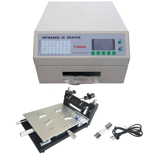 flatpincololee Tisch-Reflow-Ofen T962A 1500 W + Präzisionsdrucktisch mit Φ110 mm Abluftrohr, Schweißbereich 300 x 320 mm, SMT-SMD-Maschinen-Reflow-Lötofen flatpincololee Tisch-Reflow-Ofen T962A 1500 W + Präzisionsdrucktisch mit Φ110 mm Abluftrohr, Schweißbereich 300 x 320 mm, SMT-SMD-Maschinen-Reflow-Lötofen von flatpincololee