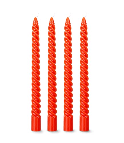 flature Spiralkerzen gedrehte Deko Kerzen - Twisted Candles 4er Pack durchgefärbte Stabkerzen gedreht 2,2cm Durchmesser aus Paraffinwachs, 25cm Hoch, Boho dekorative Kerzen, Rot Spitzkerzen flature Spiralkerzen gedrehte Deko Kerzen - Twisted Candles 4er Pack durchgefärbte Stabkerzen gedreht 2,2cm Durchmesser aus Paraffinwachs, 25cm Hoch, Boho dekorative Kerzen, Rot Spitzkerzen von flature