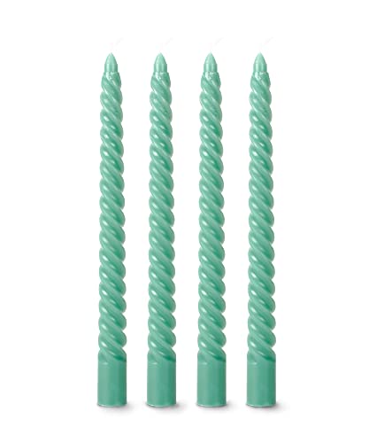 flature Spiralkerzen gedrehte Deko Kerzen - Twisted Candles 4er Pack durchgefärbte Stabkerzen gedreht 2,2cm Durchmesser aus Paraffinwachs, 25cm Hoch, Boho dekorative Kerzen, Salbei flature Spiralkerzen gedrehte Deko Kerzen - Twisted Candles 4er Pack durchgefärbte Stabkerzen gedreht 2,2cm Durchmesser aus Paraffinwachs, 25cm Hoch, Boho dekorative Kerzen, Salbei von flature