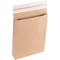 flexiPAK Faltentaschen classic Doppelfixverschluss DIN B4 ohne Fenster braun mit 5,0 cm Falte, 300 St. von flexiPAK