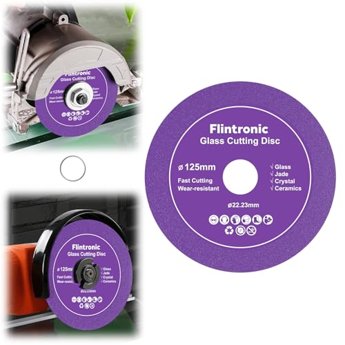 Flintronic 1 Stück Diamanttrennscheibe, Ø125mm x 15mm Glas-Trennscheibe, 22.23mm Innere-Glasschneidescheibe, Glass Cutting Disc, Diamantsägeblatt-Geschnittenes, für glas Keramik Keramikfliesen(Lila) Flintronic 1 Stück Diamanttrennscheibe, Ø125mm x 15mm Glas-Trennscheibe, 22.23mm Innere-Glasschneidescheibe, Glass Cutting Disc, Diamantsägeblatt-Geschnittenes, für glas Keramik Keramikfliesen(Lila) von flintronic