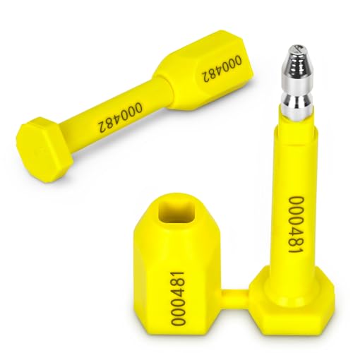 Flintronic 10x Plomben, Sicherheitsplomben aus Kunststoff, Kunststoff-Kabelbinder Tags mit nummeriert, kabelbinder tags bunte, Logistik Transport Tags für Koffer, Reisegepäck,Kleidung, Schuhe(Gelb) von flintronic