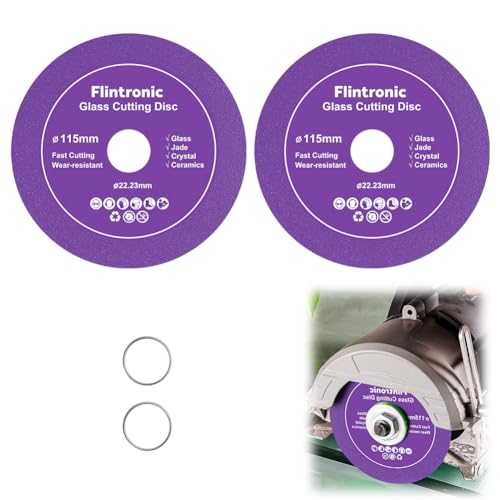 Flintronic 2 Stück Diamanttrennscheibe, Ø115mm x 15mm Glas-Trennscheibe, 22.23mm Innere-Glasschneidescheibe, Glass Cutting Disc, Diamantsägeblatt-Geschnittenes, für glas Keramik Keramikfliesen(Lila) Flintronic 2 Stück Diamanttrennscheibe, Ø115mm x 15mm Glas-Trennscheibe, 22.23mm Innere-Glasschneidescheibe, Glass Cutting Disc, Diamantsägeblatt-Geschnittenes, für glas Keramik Keramikfliesen(Lila) von flintronic