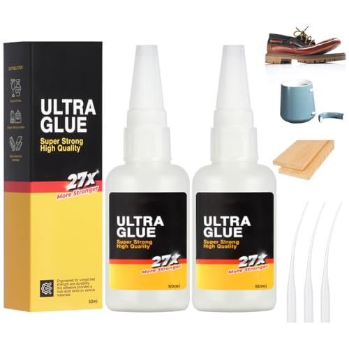 Flintronic 50g Sekundenkleber Extra Stark, Superkleber Wasserfest, Dickflüssiger-superkleber, Hochfester Ölkleber, Universal Verwendbar Kleben von Plastik, Kunststoff, Glas, Holz, Metall uvm.（2PC） von flintronic