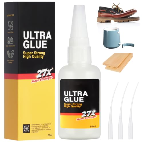 Flintronic 50g Sekundenkleber Extra Stark, Superkleber Wasserfest, Dickflüssiger-superkleber, Hochfester Ölkleber, Universal Verwendbar Kleben von Plastik, Kunststoff, Glas, Holz, Stein, Metall uvm. von flintronic