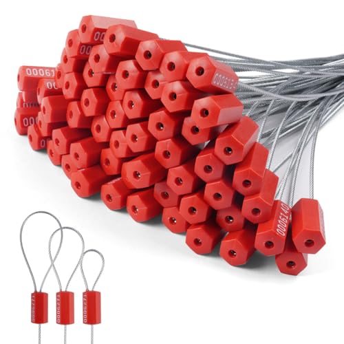 Flintronic 60 Stück Container Plomben, Sicherheitssiegel Aus Metall, Containersiegel, Nummerierte Metallplomben, Kabeldichtung, für Sicherheitsetiketten, Manipulationssichere-Etiketten, von flintronic