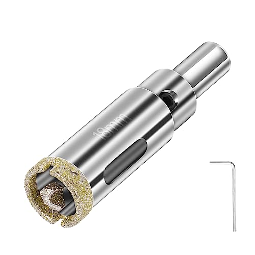 Flintronic Diamantbohrer, Diamant Lochsäge, 18mm Lochsäge mit Zentrierbohrer, Glasbohrer mit Diamant-Beschichtung Kohlenstoffstahl, Bohrkron Fliesenbohrer für Glas/Fliese/keramisches/Marmor/Kalkstein Flintronic Diamantbohrer, Diamant Lochsäge, 18mm Lochsäge mit Zentrierbohrer, Glasbohrer mit Diamant-Beschichtung Kohlenstoffstahl, Bohrkron Fliesenbohrer für Glas/Fliese/keramisches/Marmor/Kalkstein von flintronic