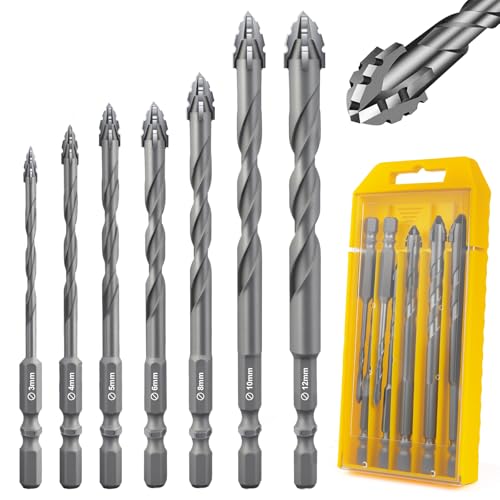 Flintronic Exzenterbohrer Set, 7-teilig Vierschneidiger Sägezahn exzenterbohrer, 3/4/5/6/8/10/12 mm Hochfeste Bohrer, Hartmetall-Bohrer mit 4 Schneiden, für Beton, Glas, Keramik, Holz, Metall, Bohren Flintronic Exzenterbohrer Set, 7-teilig Vierschneidiger Sägezahn exzenterbohrer, 3/4/5/6/8/10/12 mm Hochfeste Bohrer, Hartmetall-Bohrer mit 4 Schneiden, für Beton, Glas, Keramik, Holz, Metall, Bohren von flintronic