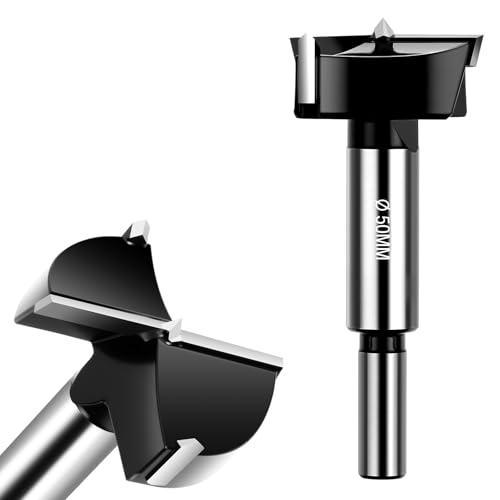 Flintronic Forstnerbohrer 50mm, Forstner-Bit, Cutter mit Rundschaft, Zubehör Bohrmaschine, Professional forstner Bohrer, Holzbearbeitung für Holzbohrer, Topfbohrer Kunstbohrer für Holz Hartholz von flintronic
