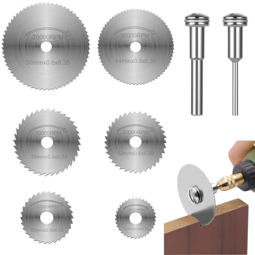 Flintronic HSS Kreissägeblätter, 6 Stück Kreissägeblätter Set, für Dremel Multifunktionswerkzeuge, Multitool Werkzeug Repair Tool Kit, Rotationswerkzeuge, für Schneiden von Holz, Kunststoff, Metall von flintronic