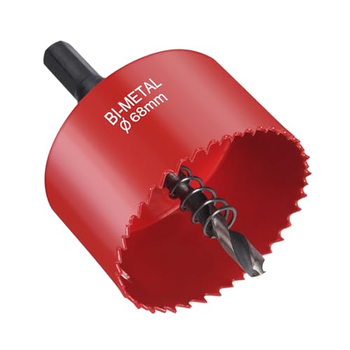 Flintronic Hole saw, Lochfräse Set, 68mm Lochkreissäge, Bi-Metall-Lochsäge, 1 Bohrer, 1 Mechanische Feder,1 Sechskantschlüssel, Lochsäge für Aluminium, Holz, PVC-Platte & Kunststoffplatte 1/4 Gewinde Flintronic Hole saw, Lochfräse Set, 68mm Lochkreissäge, Bi-Metall-Lochsäge, 1 Bohrer, 1 Mechanische Feder,1 Sechskantschlüssel, Lochsäge für Aluminium, Holz, PVC-Platte & Kunststoffplatte 1/4 Gewinde von flintronic