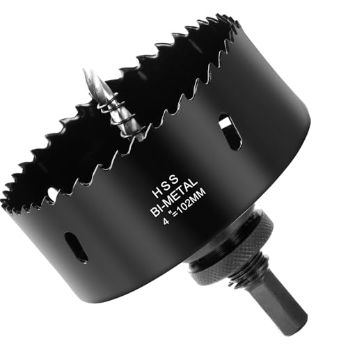 Flintronic Lochsäge 102mm, Bi-Metall-Lochsäge, Schnellarbeitsstahl HSS M42 Lochfräse Set, 1 Bohrer, 1 Mechanische Feder, 1 Pleuelstange, Lochsäge für Aluminium, Holz, PVC-Platte und Kunststoffplatte von flintronic