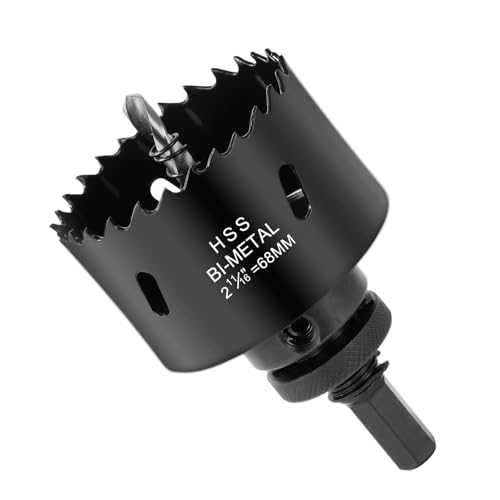 Flintronic Lochsäge 68mm, Bi-Metall-Lochsäge, Schnellarbeitsstahl HSS M42 Lochfräse Set, 1 Bohrer, 1 Mechanische Feder, 1 Pleuelstange, Lochsäge für Aluminium, Holz, PVC-Platte und Kunststoffplatte von flintronic