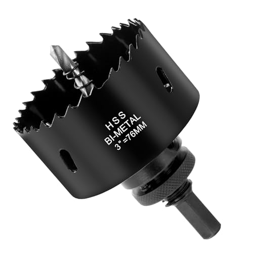 Flintronic Lochsäge 76mm, Bi-Metall-Lochsäge, Schnellarbeitsstahl HSS M42 Lochfräse Set, 1 Bohrer, 1 Mechanische Feder, 1 Pleuelstange, Lochsäge für Aluminium, Holz, PVC-Platte und Kunststoffplatte Flintronic Lochsäge 76mm, Bi-Metall-Lochsäge, Schnellarbeitsstahl HSS M42 Lochfräse Set, 1 Bohrer, 1 Mechanische Feder, 1 Pleuelstange, Lochsäge für Aluminium, Holz, PVC-Platte und Kunststoffplatte von flintronic