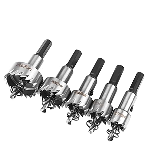 Flintronic Lochsäge Hartmetall-Bohrer, 5PCS HASS Titan Lochsägen Bohrer Set, 16mm, 18.5mm, 20mm, 25mm, 30mm Kreisschneider Set Entferner, Werkzeuge für Stahl, Edelstahl, Eisen, Messing, Fiberglas Flintronic Lochsäge Hartmetall-Bohrer, 5PCS HASS Titan Lochsägen Bohrer Set, 16mm, 18.5mm, 20mm, 25mm, 30mm Kreisschneider Set Entferner, Werkzeuge für Stahl, Edelstahl, Eisen, Messing, Fiberglas von flintronic