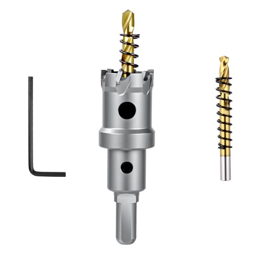 Flintronic Ø25mm Lochsäge Hartmetall-Bohrer, TCT bohrer-Lochsägen, Bi-Metall lochsäge, mit 2 Körner, Hohl-Bohrkrone Set, zum Metall, Edelstahl, Aluminiumlegierung, Kunststoff und Holz von flintronic