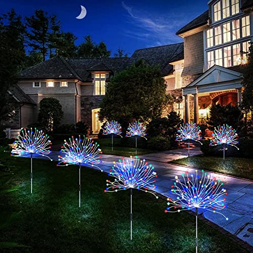flintronic Solar Fireworks Light, 2 x 150 LED, 50 Copper Wire String Solar Starburst Light, IP65 Waterproof DIY Flowers for Garden Patio Wedding Party Christmas Colourful Light von flintronic