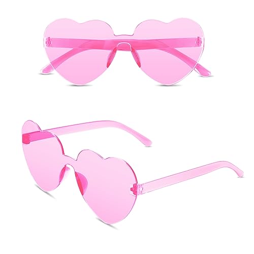 flintronic 2 Paar Hippie Herzförmige Brille, Transparente Candy Color Sonnenbrille für Geburtstagsfeier, Halloween, LNeuheit Party ustige Partybrillen für Erwachsene, Jungen und Mädchen, Rosa flintronic 2 Paar Hippie Herzförmige Brille, Transparente Candy Color Sonnenbrille für Geburtstagsfeier, Halloween, LNeuheit Party ustige Partybrillen für Erwachsene, Jungen und Mädchen, Rosa von flintronic