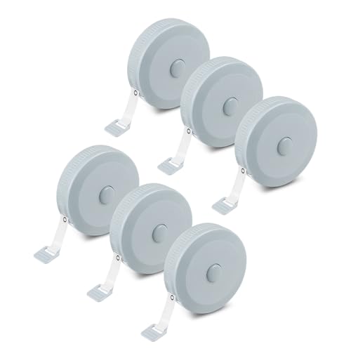 flintronic 6PCS Schneidermaßband, 150cm/60 Zoll Maßband Körper, Nähen Weiches Doppelskala, Einziehbares Weiches Maßband zum Länge, Brust, Taille (Blau) von flintronic