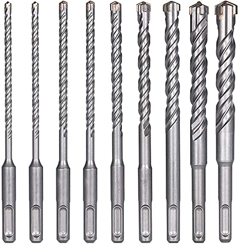 flintronic SDS Plus Bohrer Set, 9 Stück Betonbohrer, Bohrer Set mit 4 Schneiden, Hammerbohrer, SDS Steinbohrer, (5,6,6,8,8,10,12,14,16) x160mm Bohrer Werkzeuge zum Bohren Beton, Keramikfliesen, Stein flintronic SDS Plus Bohrer Set, 9 Stück Betonbohrer, Bohrer Set mit 4 Schneiden, Hammerbohrer, SDS Steinbohrer, (5,6,6,8,8,10,12,14,16) x160mm Bohrer Werkzeuge zum Bohren Beton, Keramikfliesen, Stein von flintronic