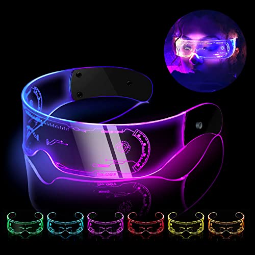 flintronic Cyberpunk LED Brille, LED Leuchtende Brille, Funny Brille, Festival Cool Stuff für Cyberpunk Cosplay, Bar, Club, Partybrille flintronic Cyberpunk LED Brille, LED Leuchtende Brille, Funny Brille, Festival Cool Stuff für Cyberpunk Cosplay, Bar, Club, Partybrille von flintronic