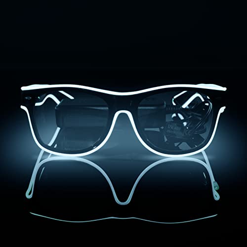 Flintronic LED Leuchtende Brille, Wire Neon Rave Brille,Flashing LED Sonnenbrille Kostüme für Cosplay, Bar, Club, Partybrille, Geschenk, Party Gadgets, Halloween, EDM Flintronic LED Leuchtende Brille, Wire Neon Rave Brille,Flashing LED Sonnenbrille Kostüme für Cosplay, Bar, Club, Partybrille, Geschenk, Party Gadgets, Halloween, EDM von flintronic