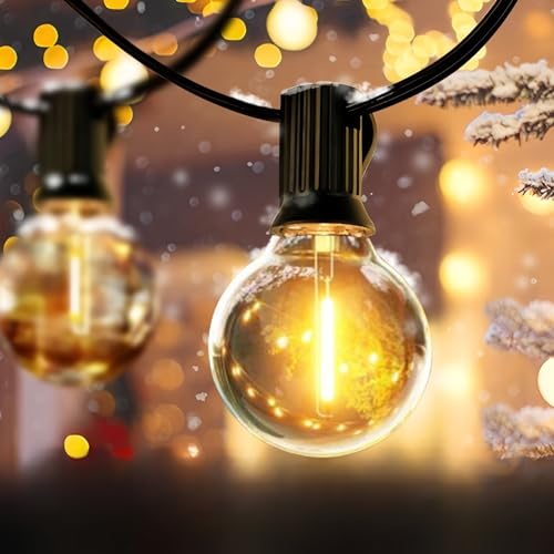 flintronic LED Lichterkette Außen, 9,2M LED Lichterkette Außen Mit 12+1 G40 Birnen, IP44 Wasserdicht Innen/Außen Lichterketten für Garten, Hochzeiten, Party, Terrasse von flintronic