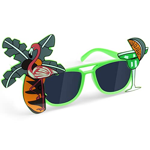 flintronic Party Brille, Party Sonnenbrillen, Hawaiian Tropical Brille,Kostüm Party Sonnenbrille Lustige Brille Lustige Sonnenbrille für Foto Requisiten Party Zubehör Sommer Kostüm Party Strand, Grün von flintronic