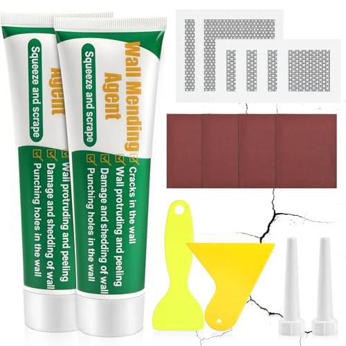 flintronic Spachtelmasse Weiß Innen, Wandreparatur Patch Selbstklebendes Satz mit Spachtel, Schleifpapier, Flicken, Fertigspachtel Weiß Innen, Wandlochfüller, Schnell für die Reparatur von Rissen flintronic Spachtelmasse Weiß Innen, Wandreparatur Patch Selbstklebendes Satz mit Spachtel, Schleifpapier, Flicken, Fertigspachtel Weiß Innen, Wandlochfüller, Schnell für die Reparatur von Rissen von flintronic
