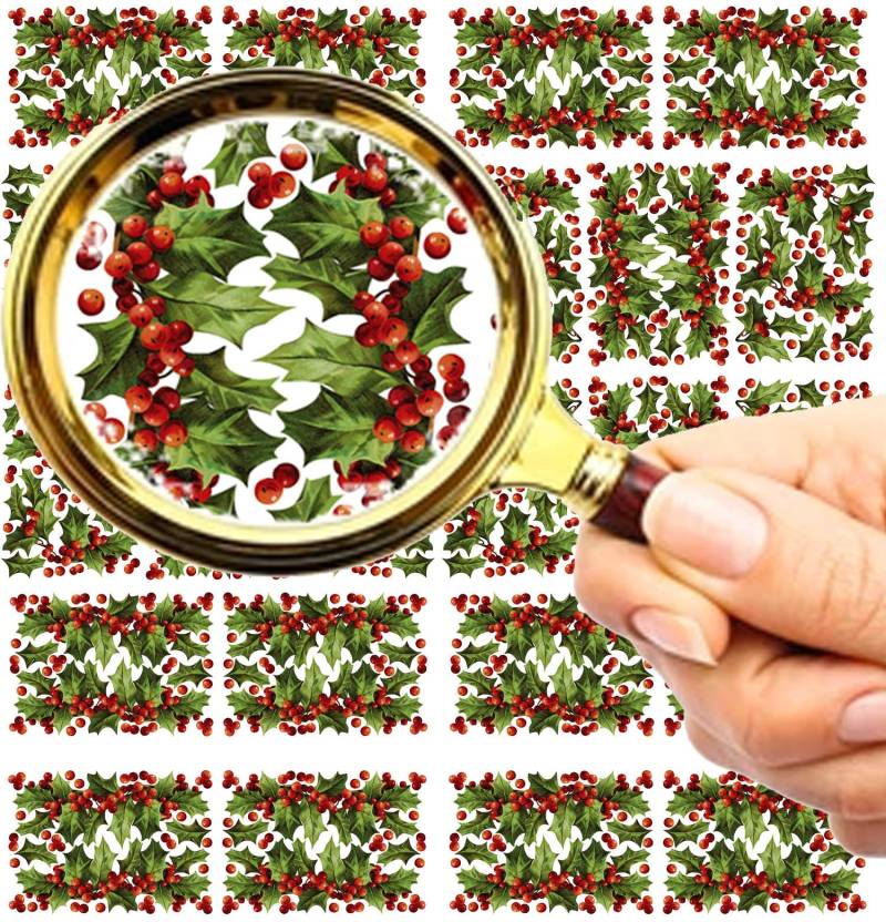 Nagel Aufkleber | 5 Blatt Festliche Weihnachts-Holly Muster Flonz 101-210 von flonz