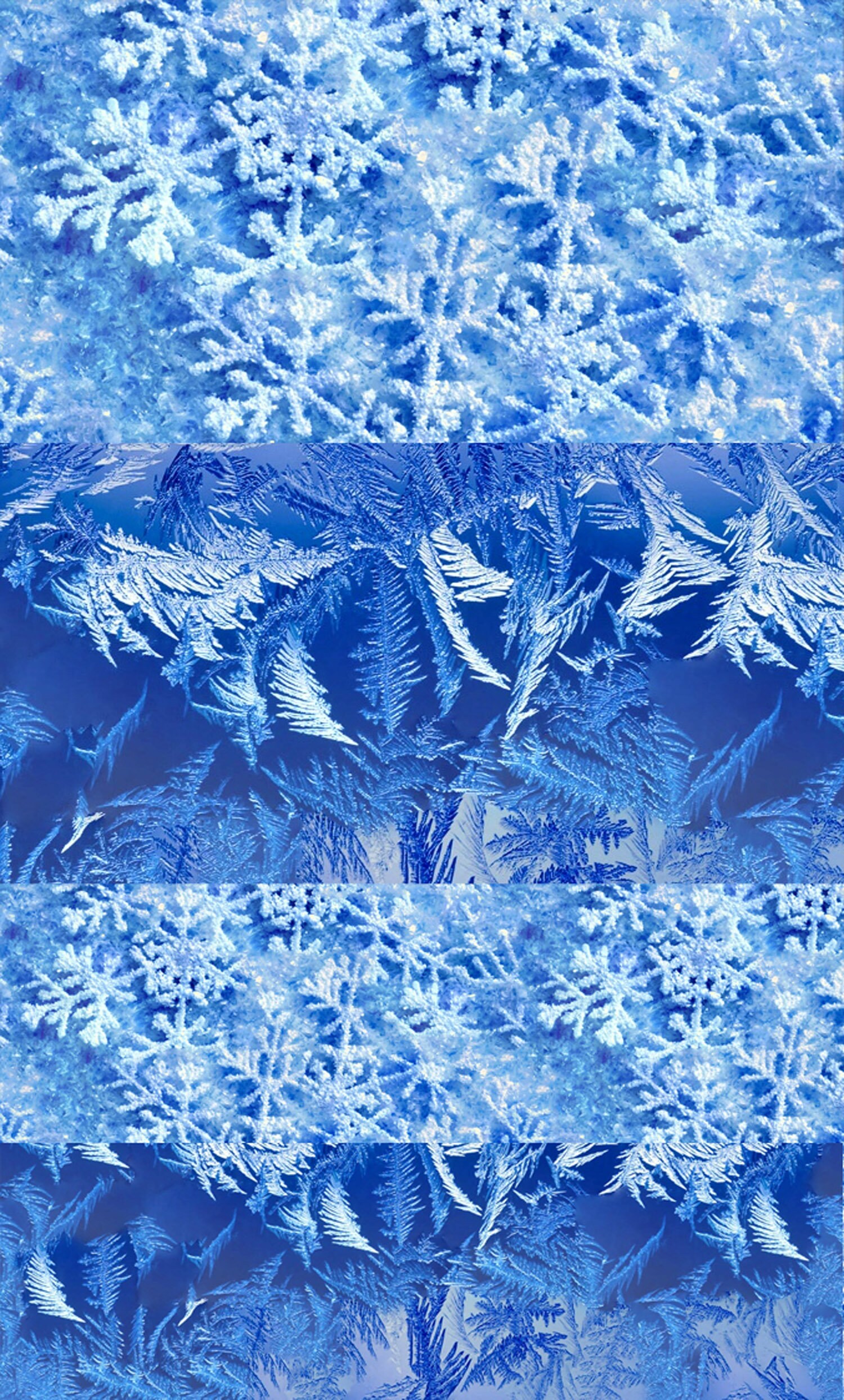 Nagelaufkleber | 5 Blatt Frosty Winter Schneeflocken Muster Blau Und Eisweiß Flonz 102-306 von flonz