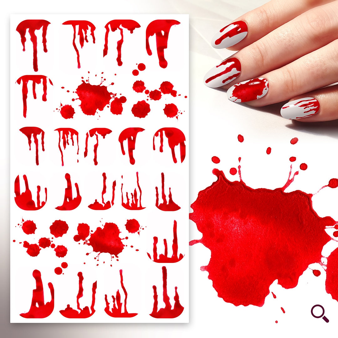 Nagelsticker | 5 Blatt Halloween Gruseliges Blutplatter Und Tropfen Flonz 101-213 von flonz