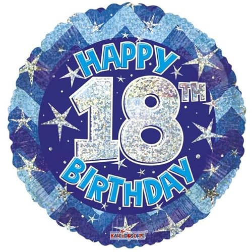 45,7 cm Folien-Heliumballon, holografisch, Happy Birthday Party Deccs (Blau, 18.) von floral supplies