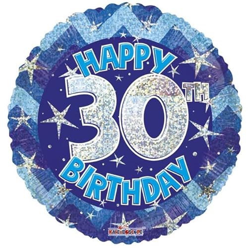 45,7 cm Folien-Heliumballon, holografisch, Happy Birthday Party Deccs (Blau, 30.) von floral supplies