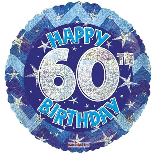 45,7 cm Folien-Heliumballon, holografisch, Happy Birthday Party Deccs (Blau, 60.) von floral supplies