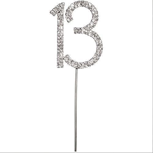 Sparkle & Celebrate! Strass Zahl Cake Topper - Der ultimative Geburtstags- & Jahrestagstorten-Bling (13 (Dreizehn), Silber) von floral supplies