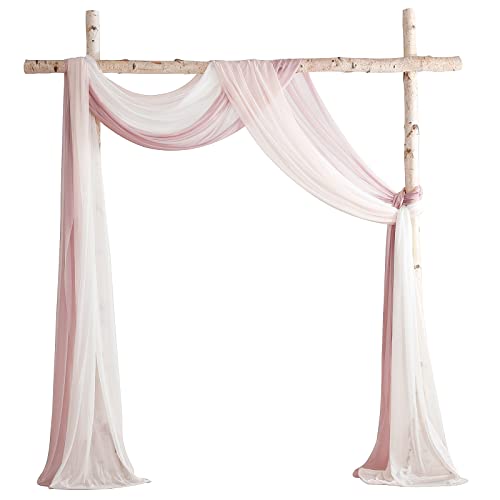 Floroom Drapierstoff für Hochzeitsbögen, 3 Paneele, 6 m, Chiffon-Stoff, Drapiervorhänge, Hochzeitszeremonie, Empfang, Girlande, Dekorationen, Altrosa + Rouge + Weiß Floroom Drapierstoff für Hochzeitsbögen, 3 Paneele, 6 m, Chiffon-Stoff, Drapiervorhänge, Hochzeitszeremonie, Empfang, Girlande, Dekorationen, Altrosa + Rouge + Weiß von floroom