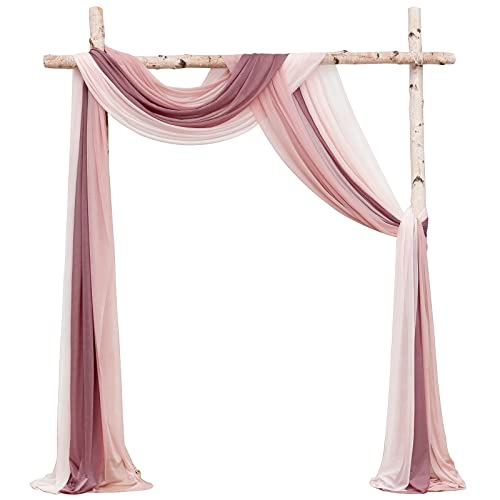 Floroom Drapierstoff für Hochzeitsbögen, 3 Paneele, 6 m, Chiffon-Stoff, Drapiervorhänge, Hochzeitszeremonie, Empfang, Girlande, Dekorationen, Mauve + Altrosa + Rouge Floroom Drapierstoff für Hochzeitsbögen, 3 Paneele, 6 m, Chiffon-Stoff, Drapiervorhänge, Hochzeitszeremonie, Empfang, Girlande, Dekorationen, Mauve + Altrosa + Rouge von floroom