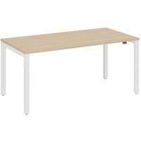 fm Catro Schreibtisch ahorn, verkehrsweiß rechteckig, 4-Fuß-Gestell weiß 200,0 x 80,0 cm von fm