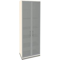 fm Aktenschrank Oldenburg, 4260672331895 weiß, Acrylglas satiniert 5 Fachböden 80,0 x 44,2 x 222,1 cm von fm