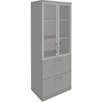 fm Aktenschrank Oldenburg, 4260429767472 lichtgrau 2 Fachböden 80,0 x 44,2 x 186,9 cm von fm