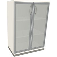 fm Aktenschrank Sidney, 4260672331734 weiß, Acrylglas satiniert 2 Fachböden 80,0 x 44,2 x 113,3 cm von fm