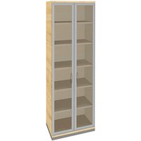 fm Aktenschrank Sidney, 4260267329368 königsahorn, Acrylglas klar 5 Fachböden 80,0 x 44,2 x 222,1 cm von fm