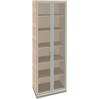 fm Aktenschrank Sidney, 4260267328880 akazie, Acrylglas klar 5 Fachböden 80,0 x 44,2 x 222,1 cm von fm